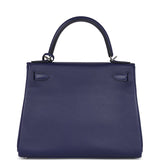 Hermes Kelly Retourne 28 Bleu Encre Verso Evercolor Palladium Hardware