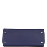 Hermes Kelly Retourne 28 Bleu Encre Verso Evercolor Palladium Hardware