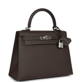 New Hermes Kelly Sellier 25 Ecorce Epsom Palladium Hardware