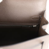 New Hermes Kelly Sellier 25 Ecorce Epsom Palladium Hardware