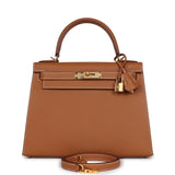 Hermes Kelly Sellier 28 Gold Epsom Gold Hardware