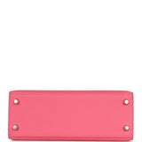 Hermes Kelly Sellier 25 Rose Azalee Epsom Palladium Hardware
