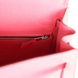 Hermes Kelly Sellier 25 Rose Azalee Epsom Palladium Hardware