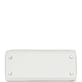Hermes Kelly Retourne 25 New White Swift Palladium Hardware