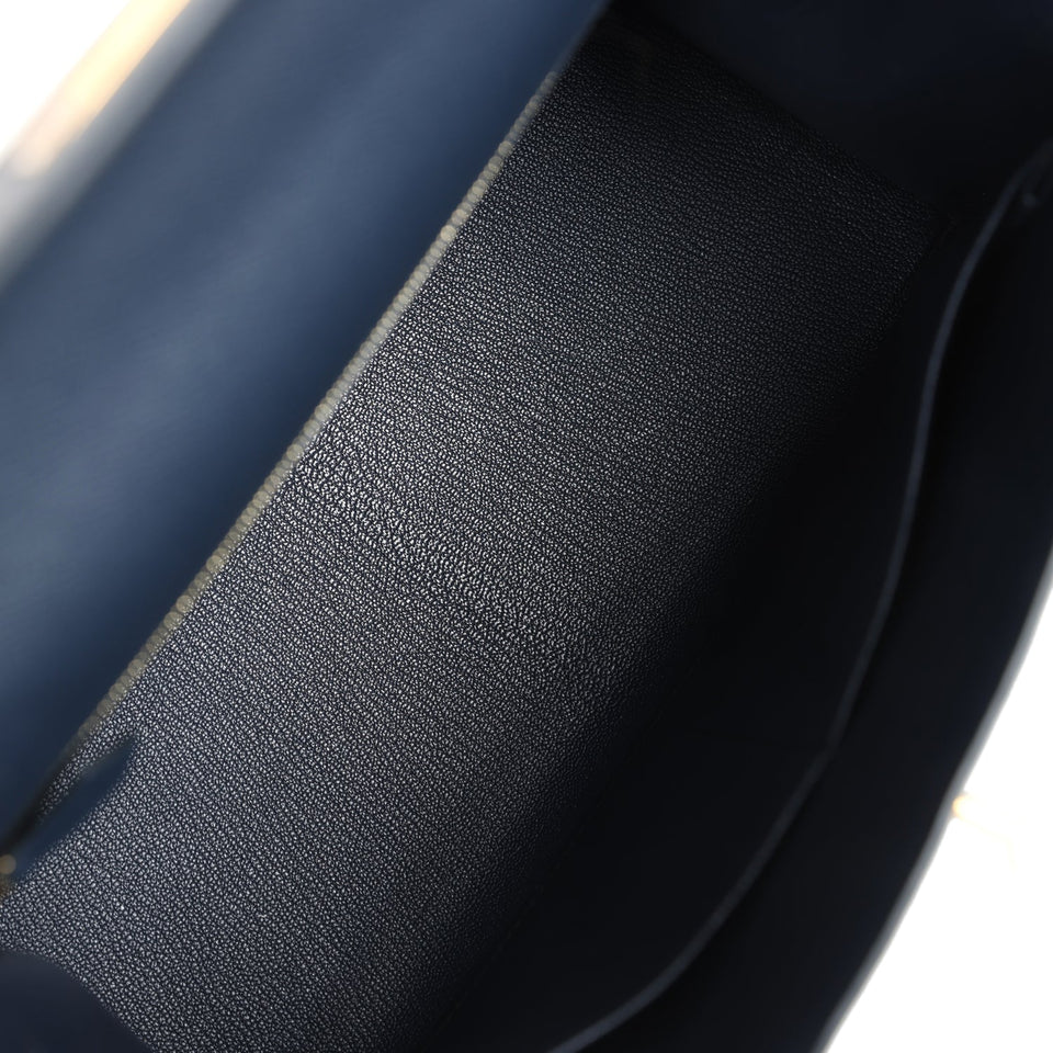 Hermes Kelly Sellier 28 Bleu Indigo Epsom Gold Hardware