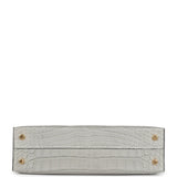 Hermes Special Order (HSS) Kelly Sellier 20 Gris Perle and Black Matte Alligator Gold Hardware