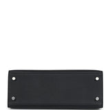 Hermes Kelly Sellier 25 Black Epsom Palladium Hardware