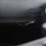 Hermes Kelly Sellier 25 Black Epsom Palladium Hardware