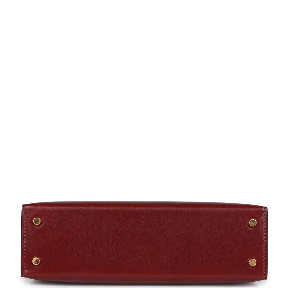 Hermes Kelly Sellier 20 Rouge H Box Gold Hardware