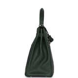 Hermes Ghillies Kelly 35 Retourne Vert Fonce Clemence and Vert Anglais Evercolor Palladium Hardware