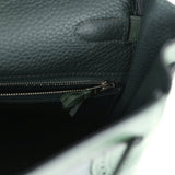 Hermes Ghillies Kelly 35 Retourne Vert Fonce Clemence and Vert Anglais Evercolor Palladium Hardware