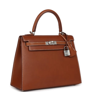 Hermes Kelly Sellier 25 Fauve Barenia Palladium Hardware