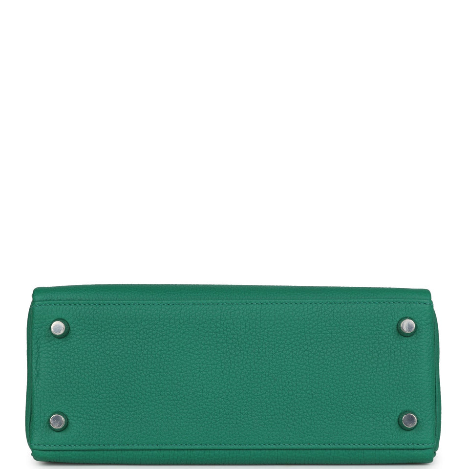 Hermes Kelly Retourne 25 Vert Vertigo Togo Palladium Hardware
