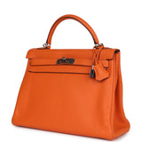 Hermes Kelly Retourne 32 Orange Togo Palladium Hardware