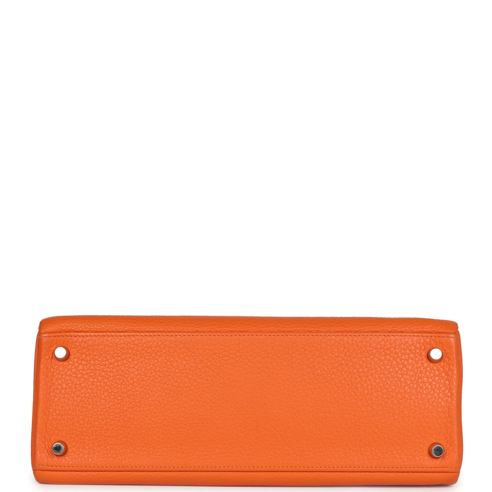 Hermes Kelly Retourne 32 Orange Togo Palladium Hardware