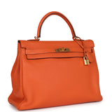 Hermes Kelly Retourne 35 Orange Togo Gold Hardware