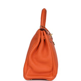 Hermes Kelly Retourne 35 Orange Togo Gold Hardware