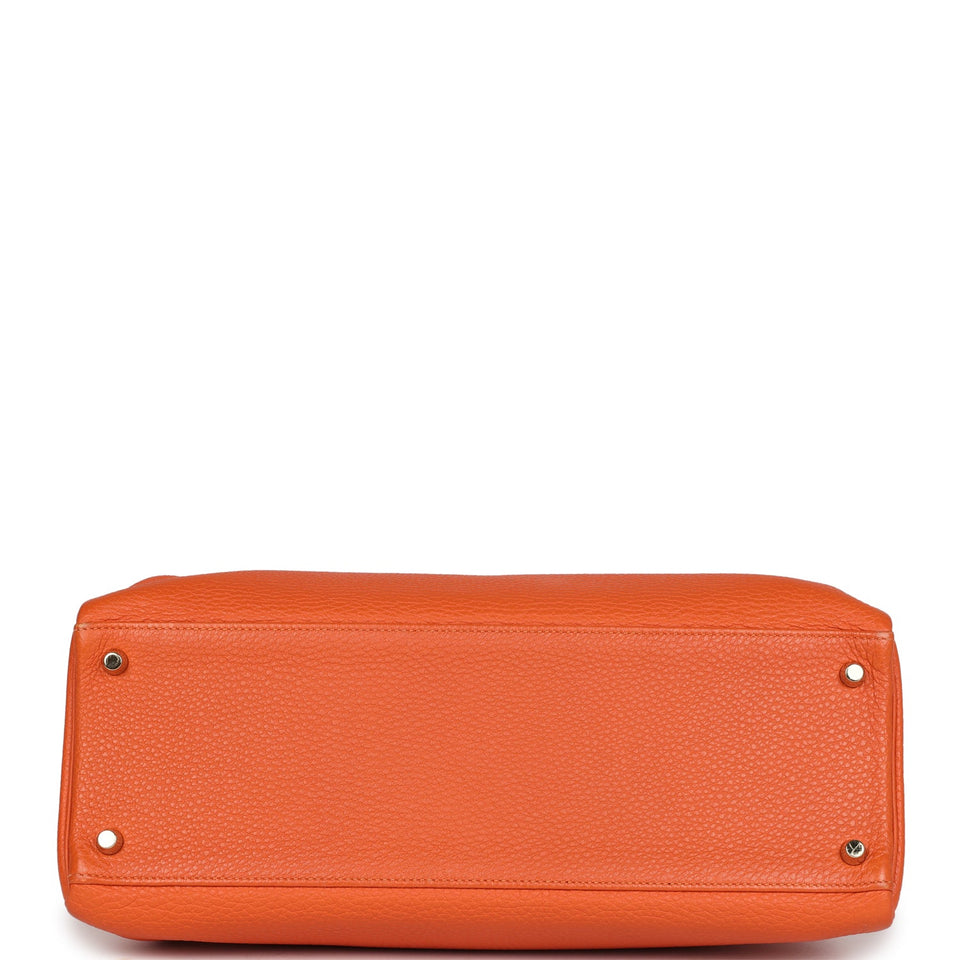 Hermes Kelly Retourne 35 Orange Togo Gold Hardware