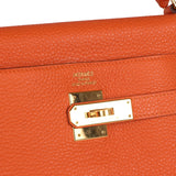 Hermes Kelly Retourne 35 Orange Togo Gold Hardware