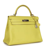 Hermes Kelly Retourne 32 Lime Candy Epsom Palladium Hardware