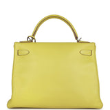 Hermes Kelly Retourne 32 Lime Candy Epsom Palladium Hardware