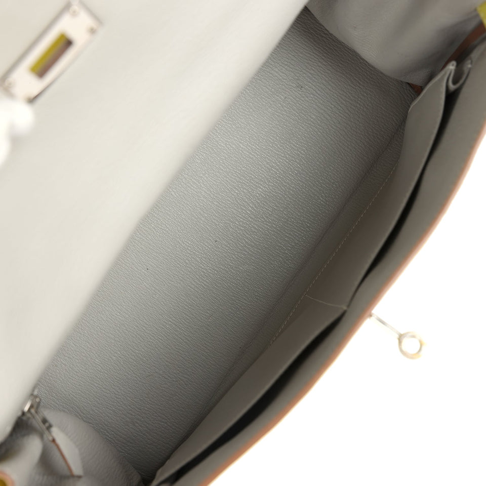 Hermes Kelly Retourne 32 Lime Candy Epsom Palladium Hardware