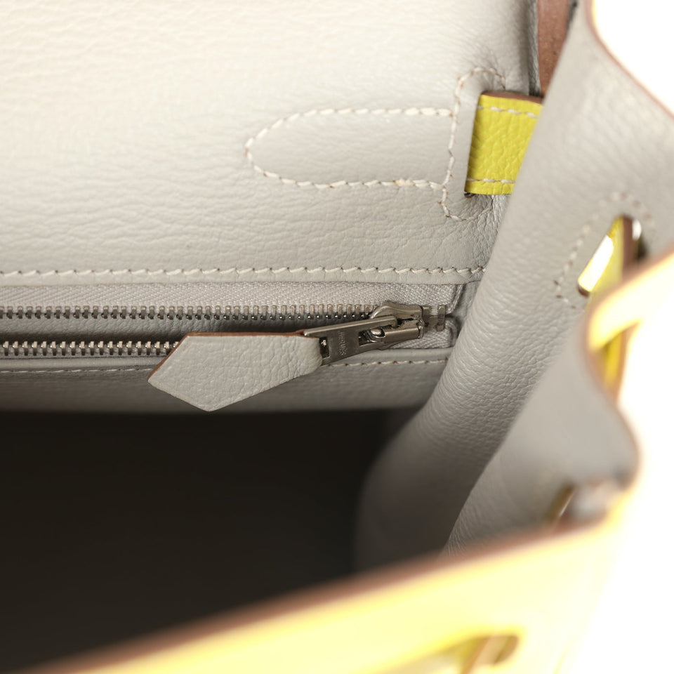 Hermes Kelly Retourne 32 Lime Candy Epsom Palladium Hardware