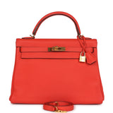 Hermes Kelly Retourne 32 Capucine Togo Gold Hardware