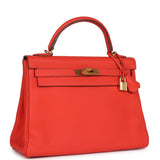 Hermes Kelly Retourne 32 Capucine Togo Gold Hardware