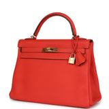 Hermes Kelly Retourne 32 Capucine Togo Gold Hardware