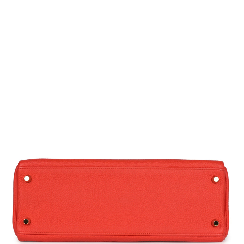 Hermes Kelly Retourne 32 Capucine Togo Gold Hardware