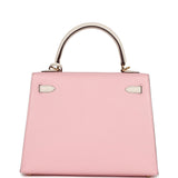 Hermes Special Order (HSS) Kelly Sellier 25 Rose Sakura and Nata Chevre Gold Hardware