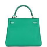 Hermes Kelly Retourne 25 Menthe Togo and Varanus Niloticus Lizard Touch Permabrass Hardware