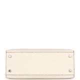 Hermes Special Order (HSS) Kelly Sellier 25 Nata and Black Chevre Mysore Brushed Palladium Hardware