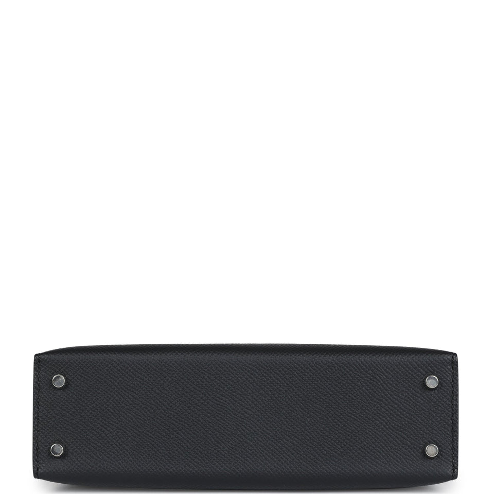 Hermes Kelly Sellier 20 Black Epsom Palladium Hardware