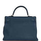 Hermes Kelly Retourne 35 Bleu De Prusse Togo Palladium Hardware