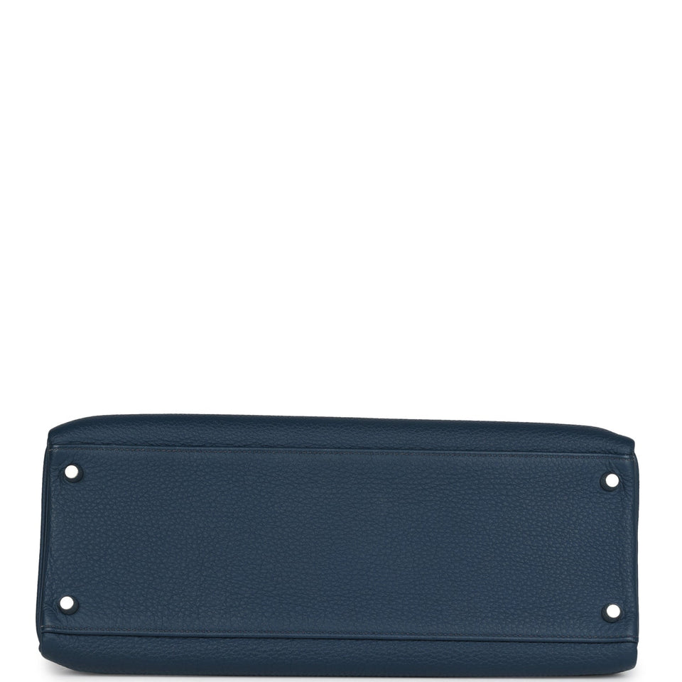 Hermes Kelly Retourne 35 Bleu De Prusse Togo Palladium Hardware