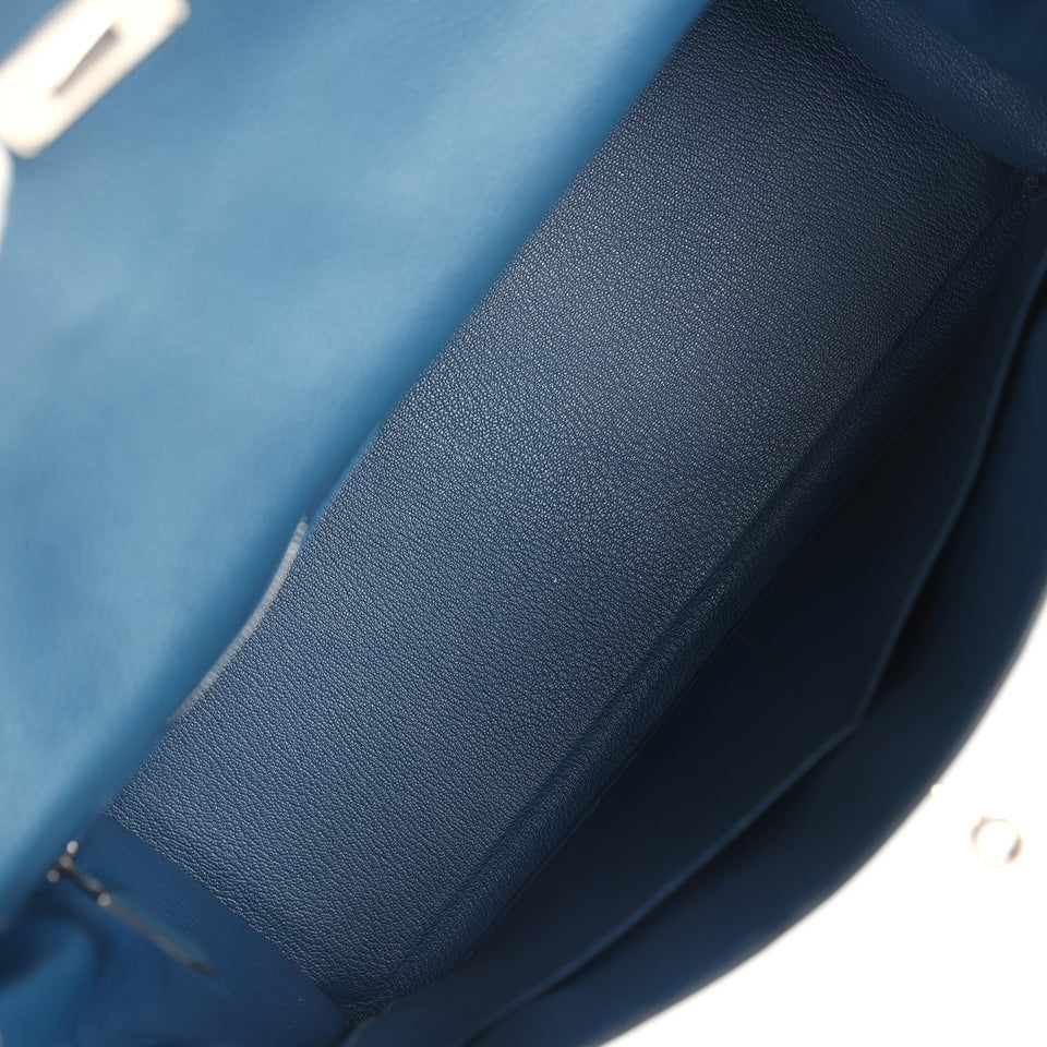 Hermes Kelly Retourne 35 Bleu De Prusse Togo Palladium Hardware