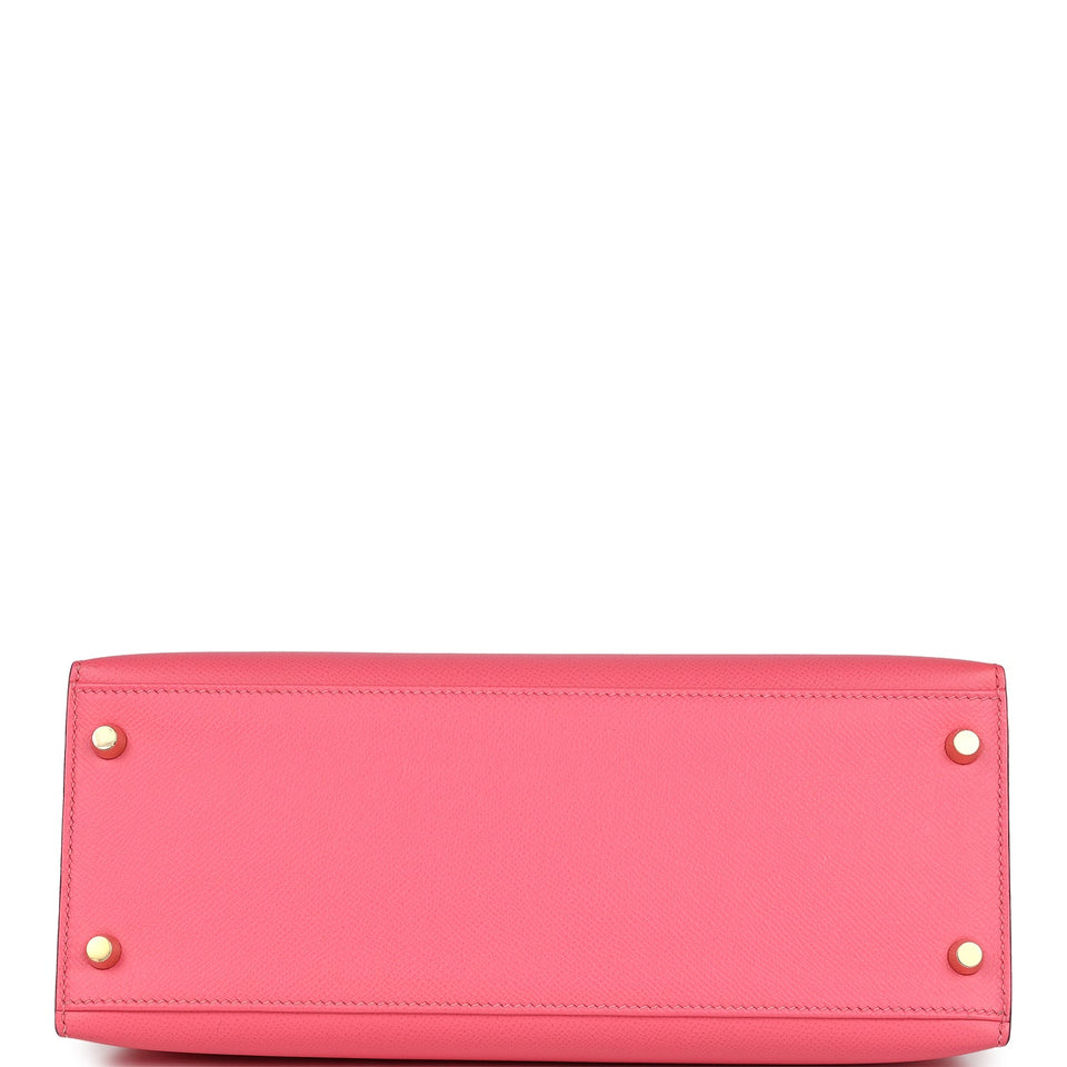 Hermes Kelly Sellier 28 Rose Azalee Epsom Gold Hardware