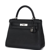 Hermes Kelly Retourne 28 Black Togo Palladium Hardware
