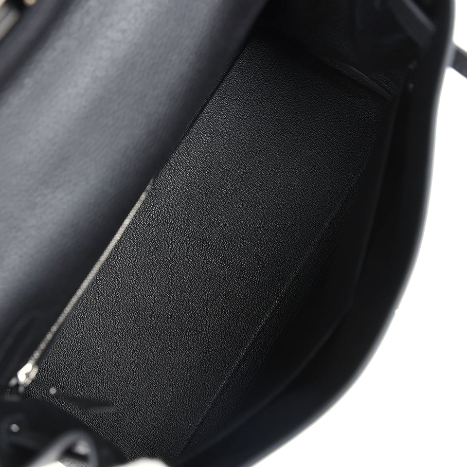 Hermes Kelly Retourne 28 Black Togo Palladium Hardware