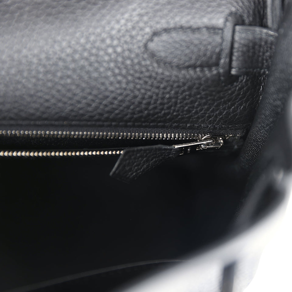 Hermes Kelly Retourne 28 Black Togo Palladium Hardware