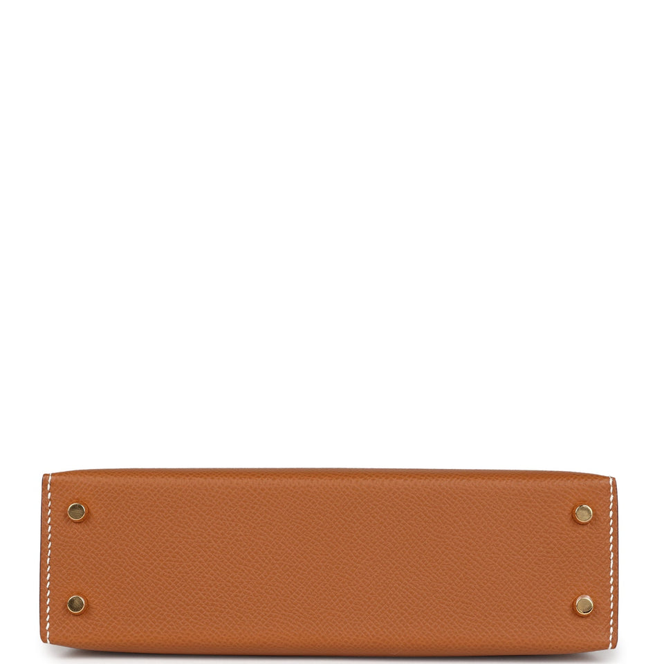 Hermes Kelly Sellier 20 Gold Epsom Gold Hardware