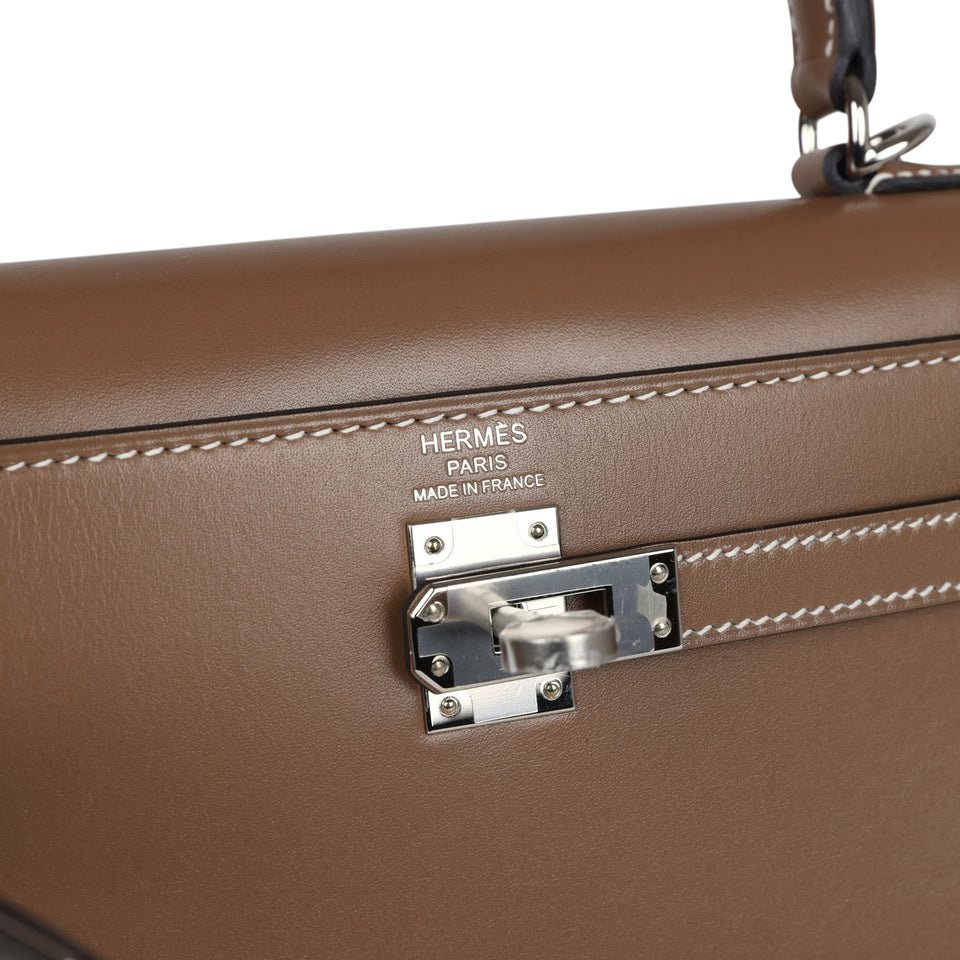 Hermes Kelly Sellier 25 Etoupe Tadelakt Palladium Hardware