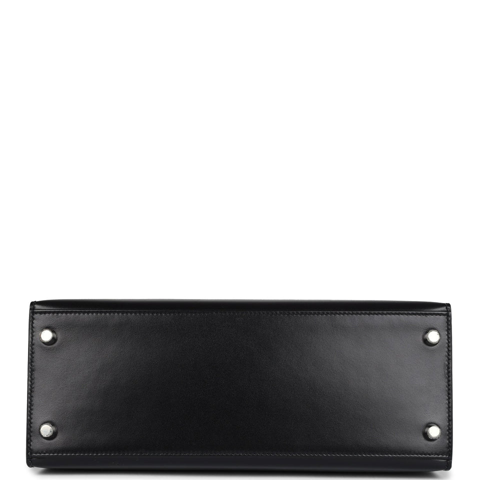 Hermes Kelly Sellier 28 Black Box Palladium Hardware