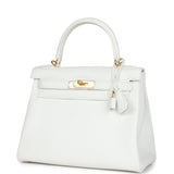 Hermes Kelly Retourne 28 White Clemence Gold Hardware