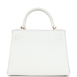 Hermes Kelly Retourne 28 White Clemence Gold Hardware