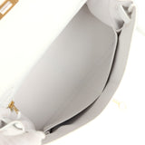 Hermes Kelly Retourne 28 White Clemence Gold Hardware