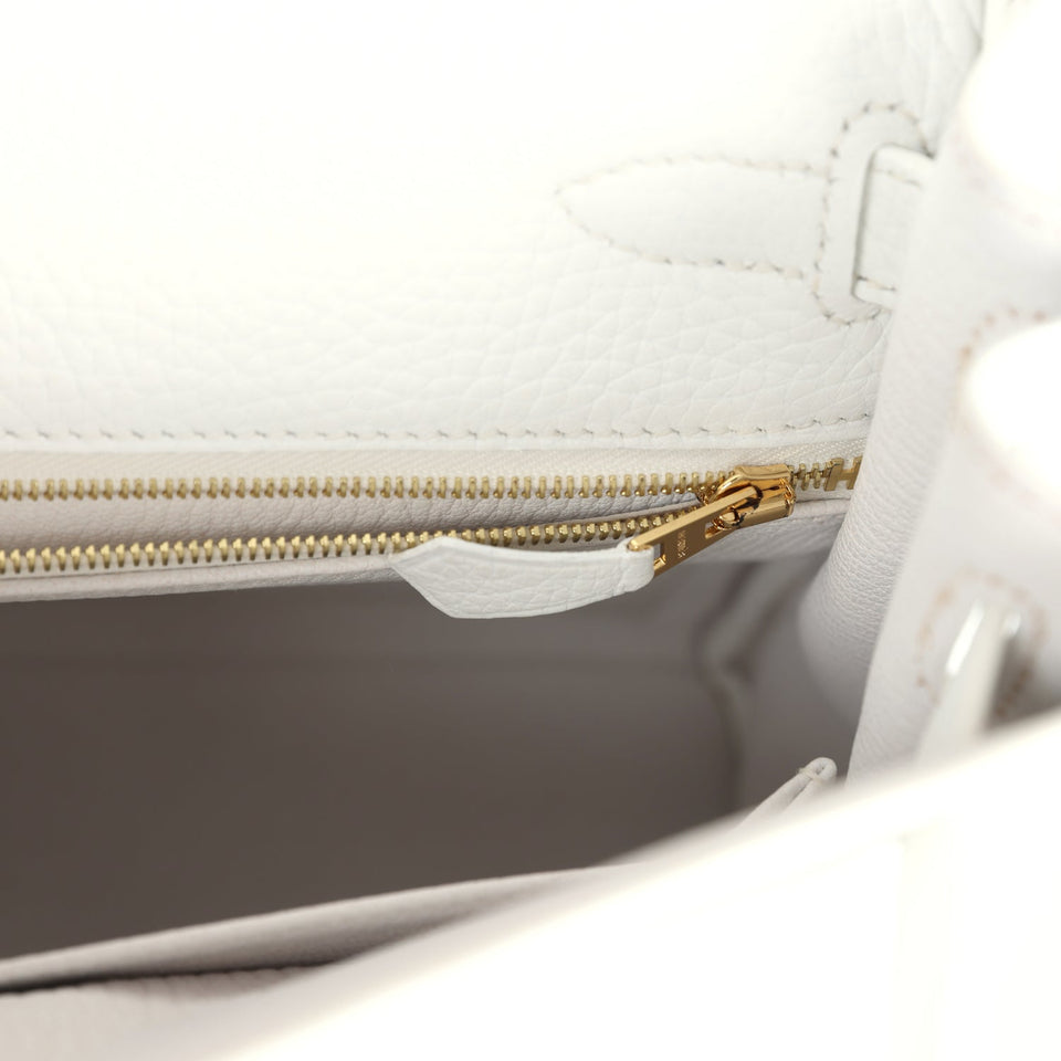 Hermes Kelly Retourne 28 White Clemence Gold Hardware