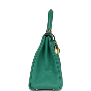 Hermes Kelly Retourne 28 Vert Vertigo Clemence Gold Hardware